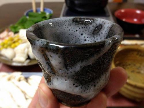 『ワケあり松茸の土鍋蒸し  』 料理とぐい呑み(76)