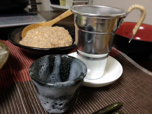 『鶏つくねの柚子鍋 』 料理とぐい呑み(82)